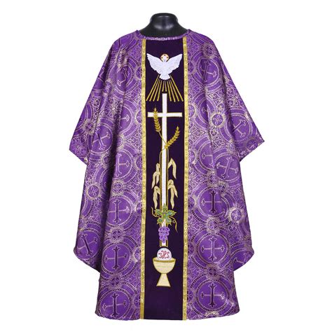 M Metallic Purple Gothic Vestment Stole Set Purple Gothic Low