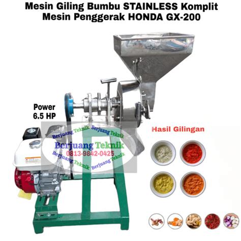 Jual Mesin Giling Bumbu Cabe Jahe Stainless Ukuran Inch Honda Gx