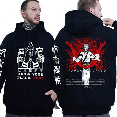 Mens Ryomen Sukuna Jujutsu Kaisen Manga Hoodie Popular Anime Sweatshirt For Winter And Spring