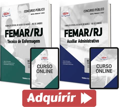 Apostilas Concurso FEMAR RJ 2023 Auxiliar ADM e Técnico Enfermagem