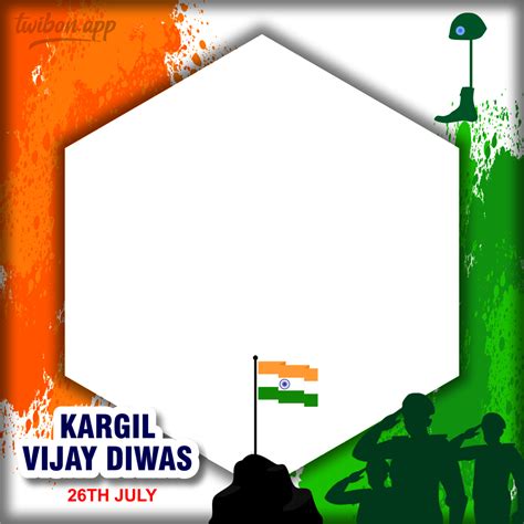 Kargil Vijay Diwas Vector Art Png Flag India Frame Design Twibbon