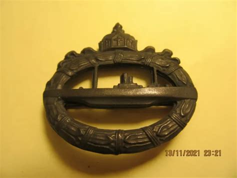 Bronze Wwi Imperial German Kaiserliche Marine U Boat Badge By Walter