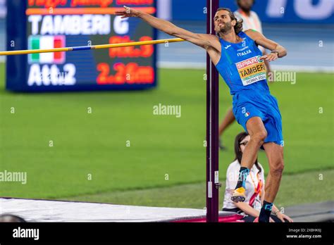 ROME ITALY JUNE 11 Gianmarco Tamberi Of Italy Competes In The High