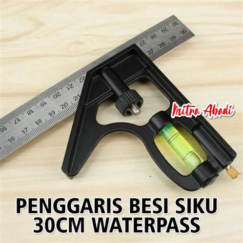 Jual Penggaris Besi Sudut Penggaris Besi Siku Meter WATERPASS 30 Cm Di