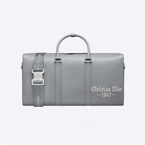 Dior Men Saddle Bag Dior Gray Grained Calfskin With Christian Dior 1947 Signature