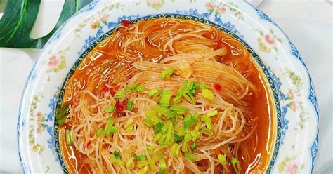 Resep Bihun Kuah Pedas Sambal Tiga Warna Ala Mukbang China Oleh