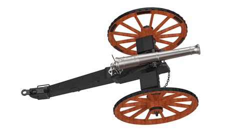 Old Artillery Cannon Isolated On Background 3d Rendering