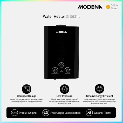 Jual MODENA Tankless Gas Instant GI 0631 L Shopee Indonesia