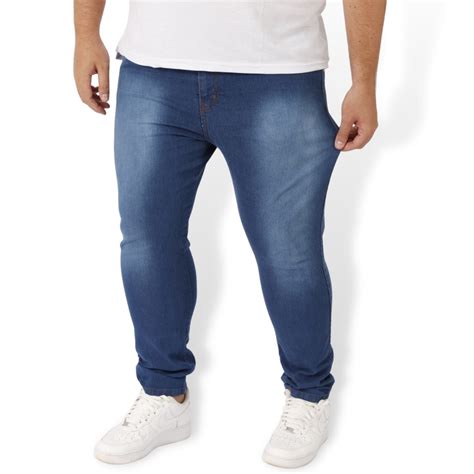 Calça Plus Size Básica Slim Masculina Jeans Com Elastano 50 Ao 56