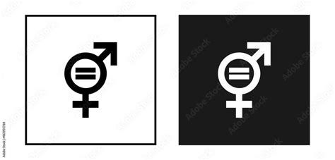 Vecteur Stock Gender Equality Icon Equity Parity Men And Women Logo Collection Of Black And