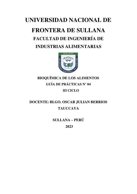 Practica 04Densidadenlosalimentos UNIVERSIDAD NACIONAL DE FRONTERA DE