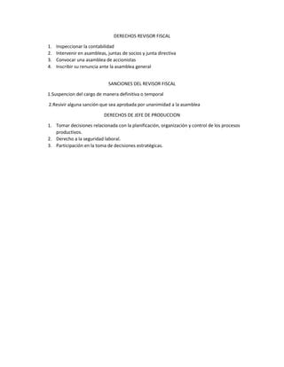 DERECHOS REVISOR FISCAL Analisis Dofadocx PDF