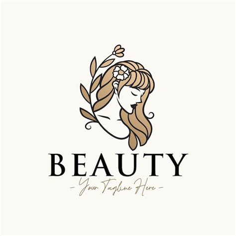 Premium Vector Woman Feminine With Floral Gold Beauty Logo And Icon