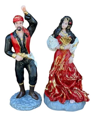 Casal De Ciganos Em Resina Cm Escultura Parcelamento Sem Juros