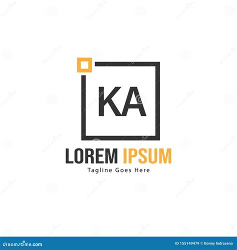 Initial KA Logo Template With Modern Frame Minimalist KA Letter Logo