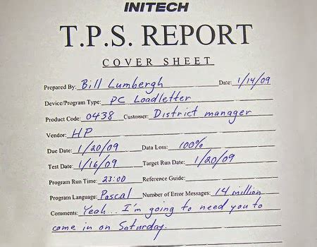 Information Systems Assignment: TPS reports