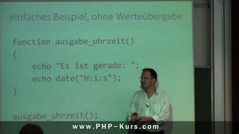 Eigene Funktionen In Php Erstellen Php Kurs Youtube