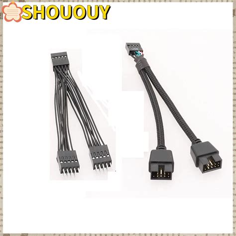 Shououy สายเคเบิลต่อขยาย Usb ไนล่อน ทองแดง Hd 10 ซม 9 Pin 1 Female To