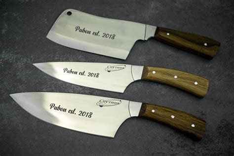 Engraved Kitchen Knife Set Personalized Cooking Gifts for | Etsy