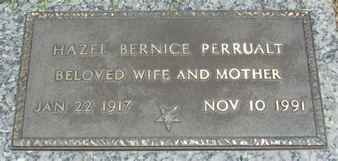 Hazel Bernice Perrault 1917 1991 Find a Grave äreminne