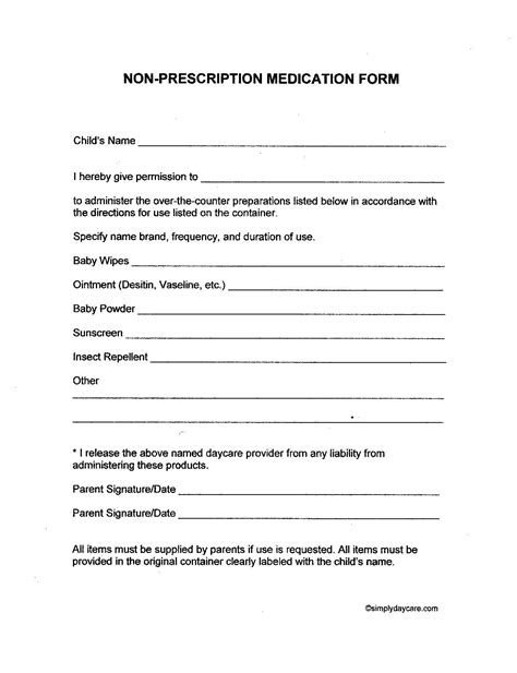 Free Printable Daycare Forms For Parents Free Printable