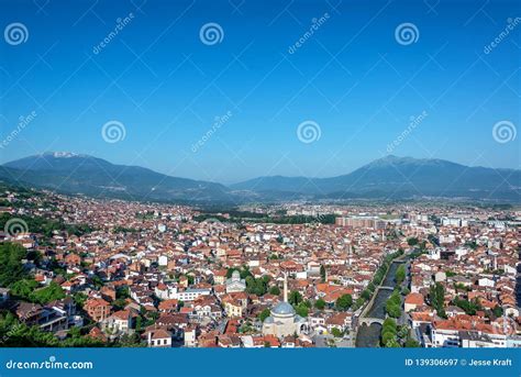 Prizren, Kosovo Cityscape with Alps in the Background Stock Image ...