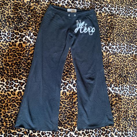 Black Aeropostale Flare Sweatpants Xs But Stretches Depop