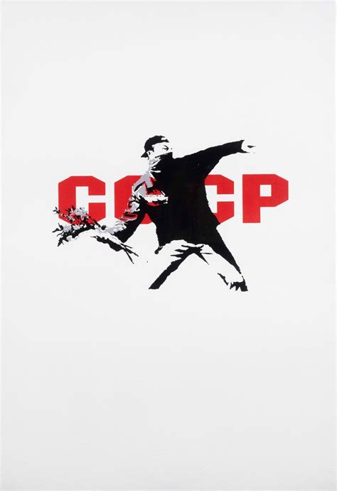 Banksy Cccp Flower Thrower Rare Andipa Editions