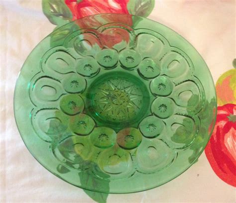 Beautiful Green Glass Serving Platter