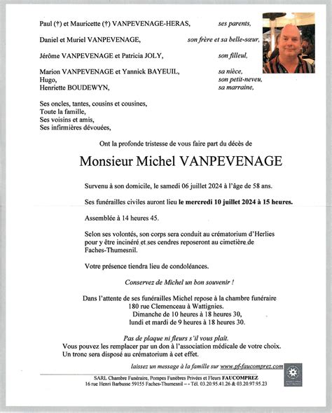 Monsieur Michel Vanpevenage Pompes Fun Bres Faucomprez