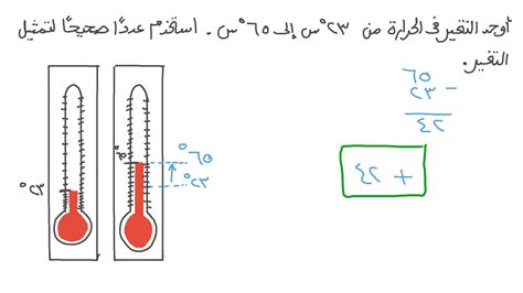 فيديو السؤال إيجاد الفرق بين درجتي حرارة نجوى