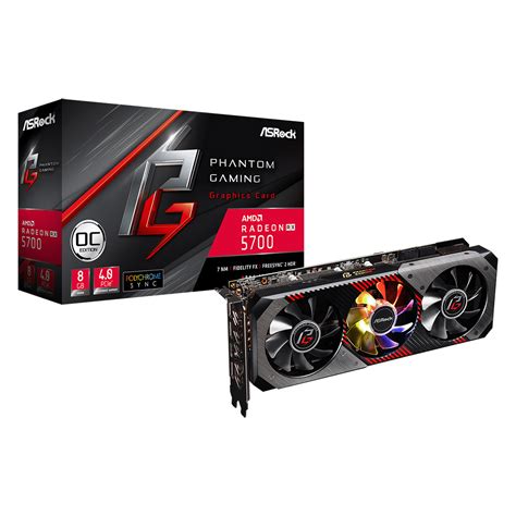 Placa de Vídeo Asrock Radeon Navi RX 5700 Phantom Gaming D 8G OC