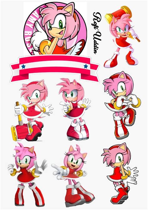 Topper Amy Rose Sonic Kartu Kartu Lucu Seni Pop