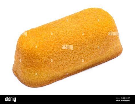 Yellow Sponge Cake With Cream Filling Isolated on White Stock Photo - Alamy