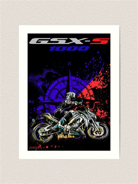Suzuki Gsx S Naked Racing Bike Art Print For Sale By Evomotoarte Redbubble