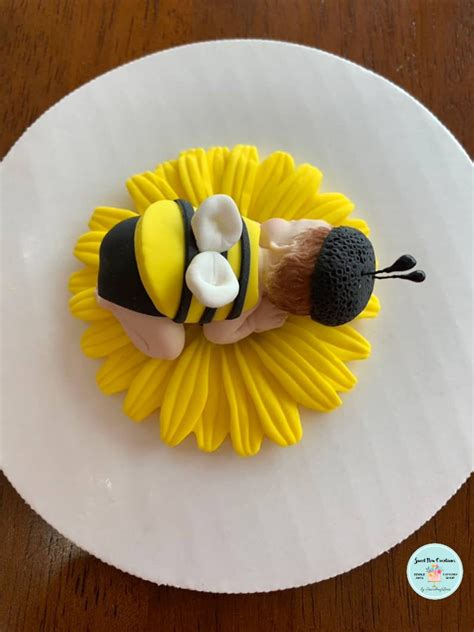 Sunflower Bumble Bee Baby Shower Cake Topper Yellow Peony Baby Etsy