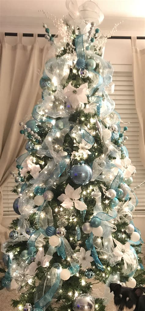 Blue and White Christmas Tree Decor