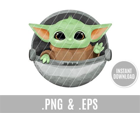 Baby Yoda Clip Art Star Wars Space Baby Mandalorian Etsy Yoda