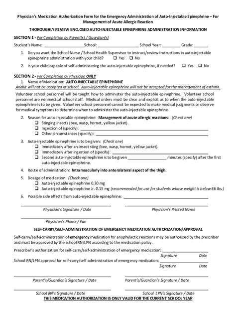 Fillable Online Physicians Medication Authorization Form For The