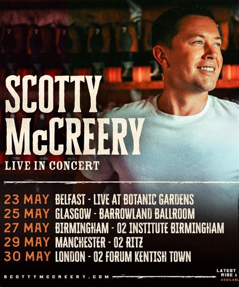 Scotty Mccreery Live In Concert Tour 29 May 2025 O2 Ritz Event