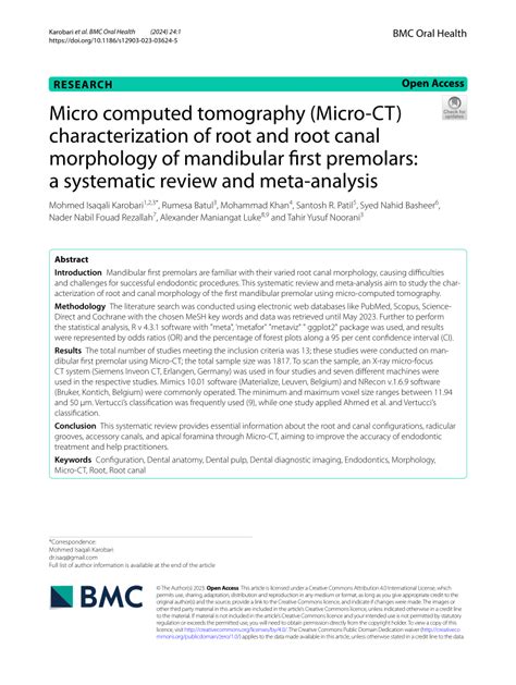 Pdf Micro Computed Tomography Micro Ct Characterization Of Root And