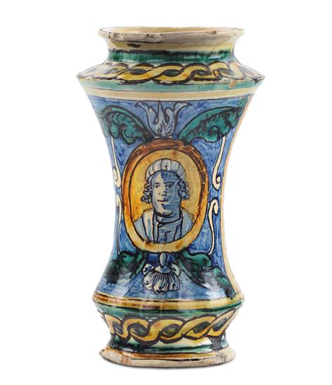 Albarello In Maiolica Policroma Caltagirone Xviii Secolo