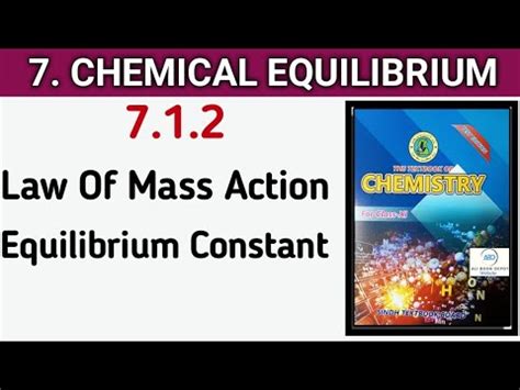 Law Of Mass Action And Expression For Equilibrium Constant