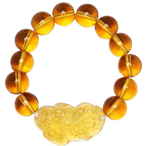 10mm Feng Shui Wealth Prosperity Pixiu Bracelet Citrine Chinese