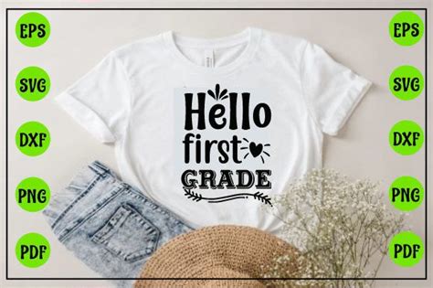 Hello First Grade Groovy Design Graphic By Arfa · Creative Fabrica