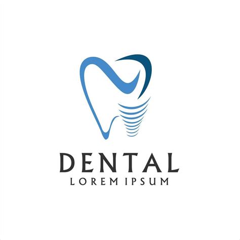 Dental Implant Logo Design With Tooth And Water Waves