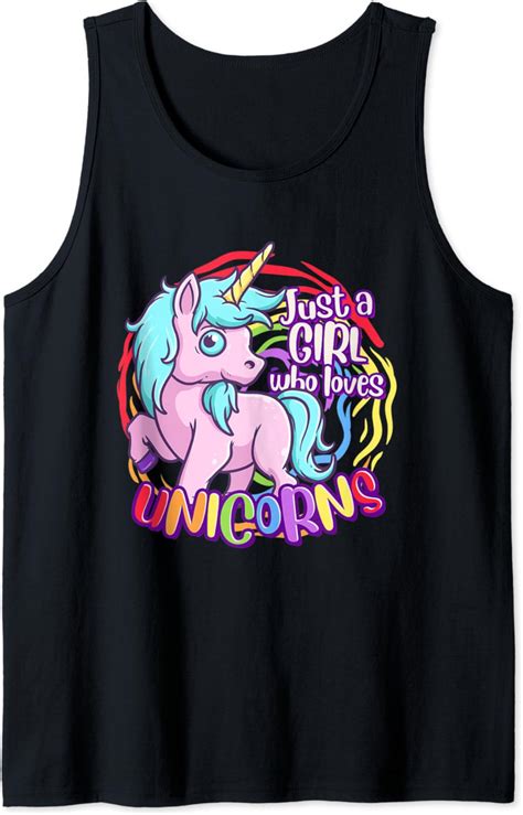 Cute Unicorn Just A Girl Who Loves Unicorn Tank Top Amazon Co Uk Fashion