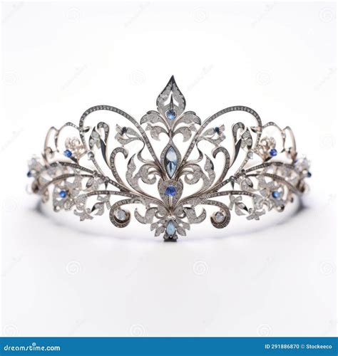 Elegant Silver And Blue Tiara Inspired By Emira Royalty Free Stock