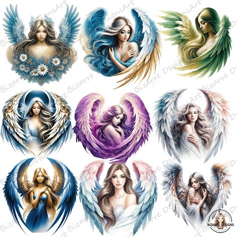 Angel Clipart, Heavenly Angel Clipart Bundle, 20 High-quality Designs ...