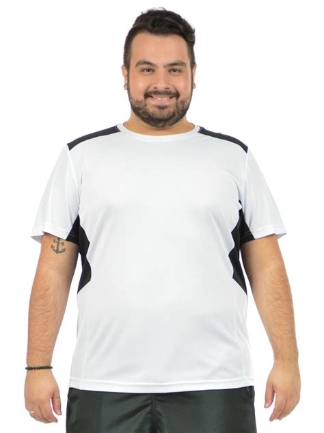 Camiseta Lisa Plus Size Poli Fit Fenomenal Sem Elasticidade Camiseta